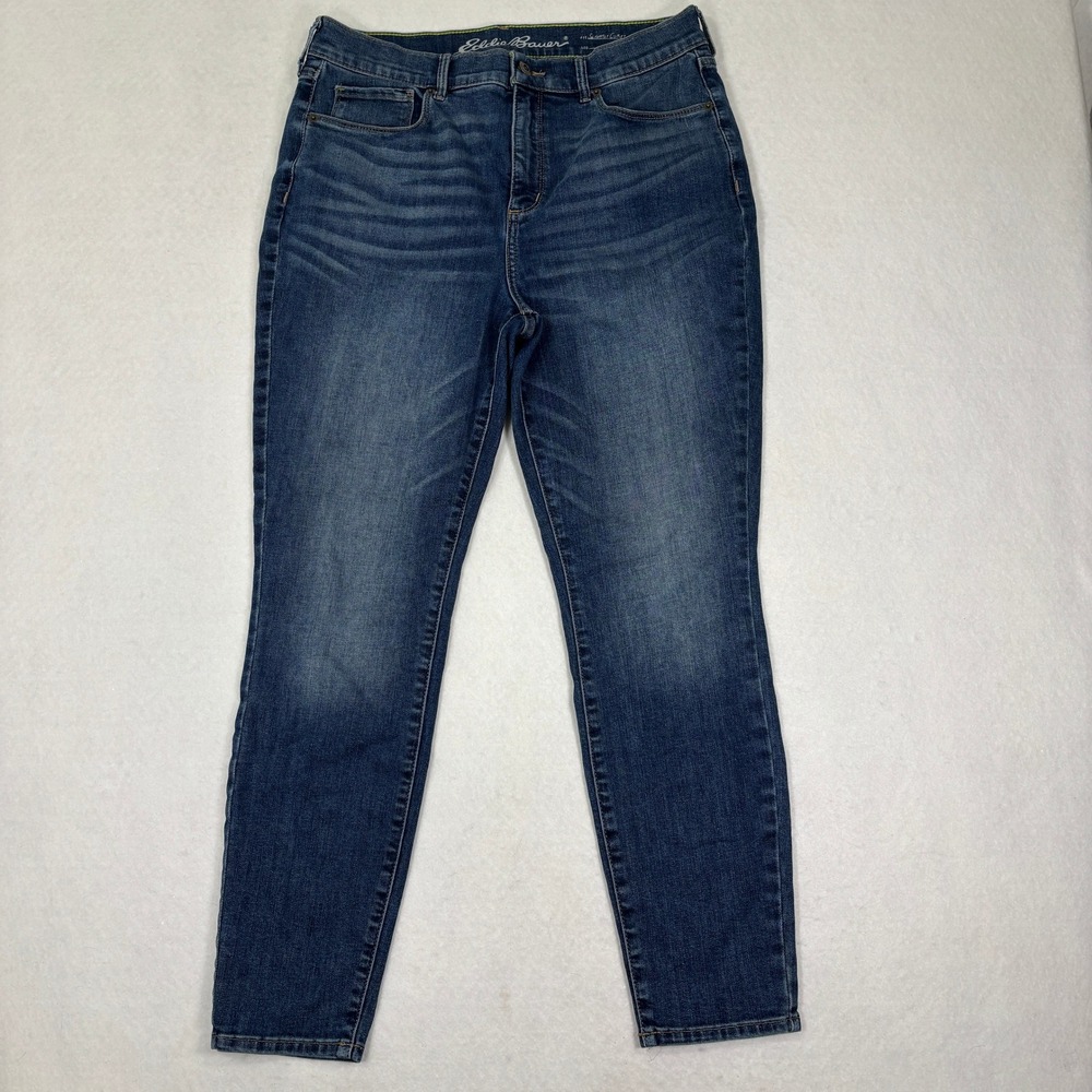 Eddie Bauer Slightly Curvy Skinny‎ Jeans Womens 12 High Rise Blue Denim